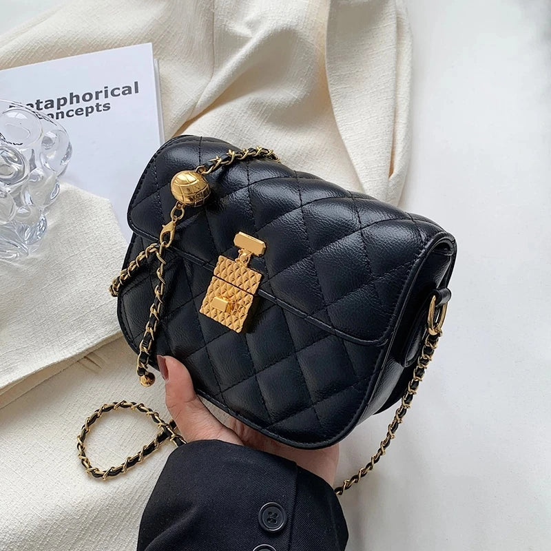Summer Fashion PU Leather Women Shoulder Bag Designer Flap Handbags Women Bags 2022 Trend Quilted Chain Crossbody Bags Purses