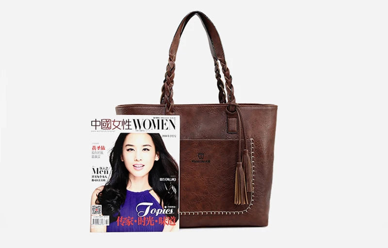 Bag Fashion Women Leather Handbag Brief Shoulder Bags Black White Large Capacity Luxury Handbags Tote Bags Design Bolsos