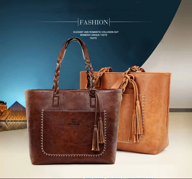 Bag Fashion Women Leather Handbag Brief Shoulder Bags Black White Large Capacity Luxury Handbags Tote Bags Design Bolsos