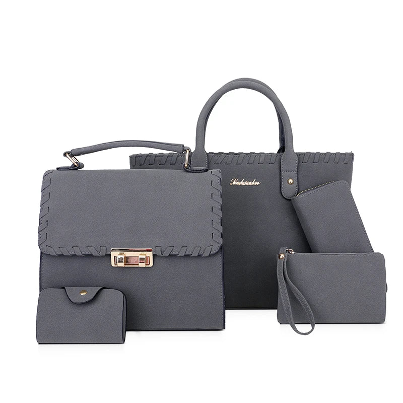 2025 High Quality Girls' Casual Tote 2- Piece Bag Color-Matching Design Large Capacity Rich Colors Sacs  Main