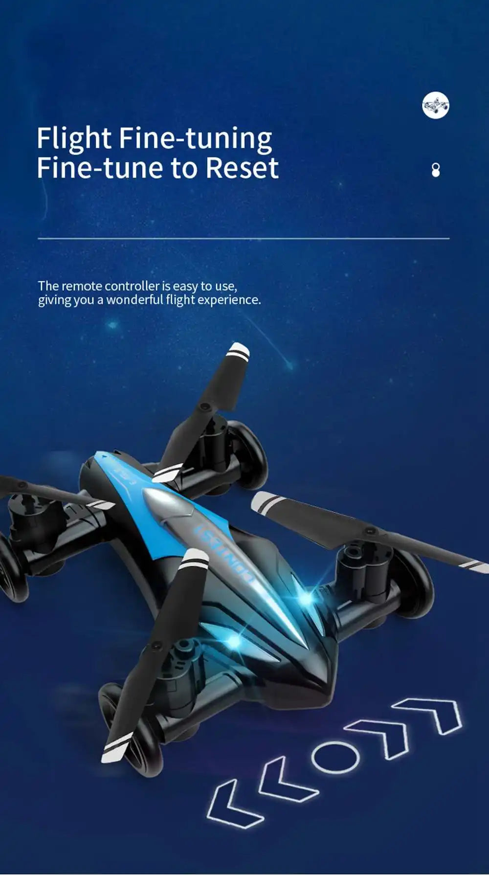 D85 2in1 Mini Drone Air-Ground Flying Car 2.4G Dual Mode Racing Professional RC Car Quadcopter Drones Children Off-road Toy Dron