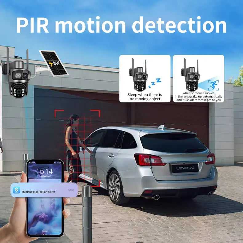 VS32 4G Solar-Powered Dual-Lens Security Camera 4MP Wide-Angle Image Flip WDR & Light Suppression Weatherproof Monitoring