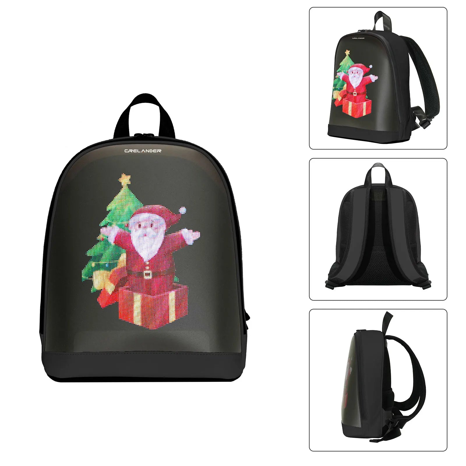 CRELANDER T7 Smart Backpack Black Women Bags Custom DIY LED Full Color Screen Smart LED Backpack Mini Knapsack