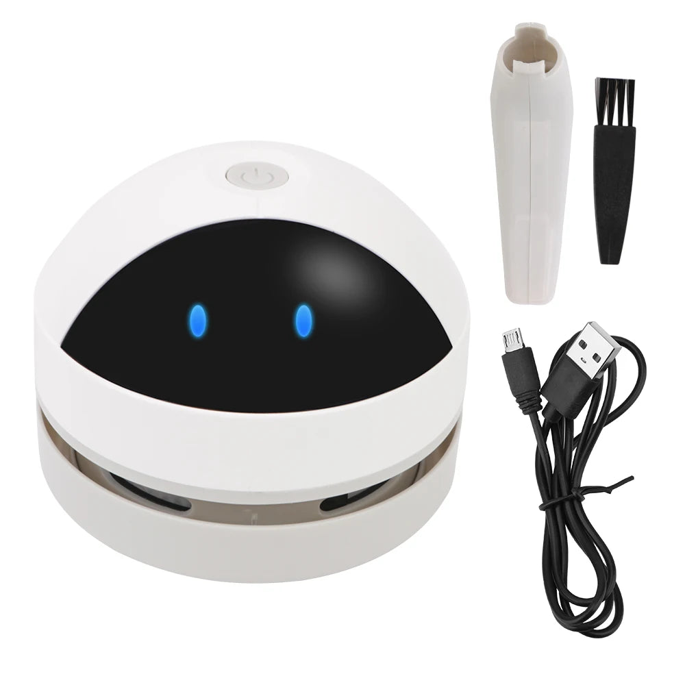 Desk Dust Vacuum With Clean Brush For Home Office Table Sweeper Desktop Cleaner Mini Vacuum Cleaner USB Charging