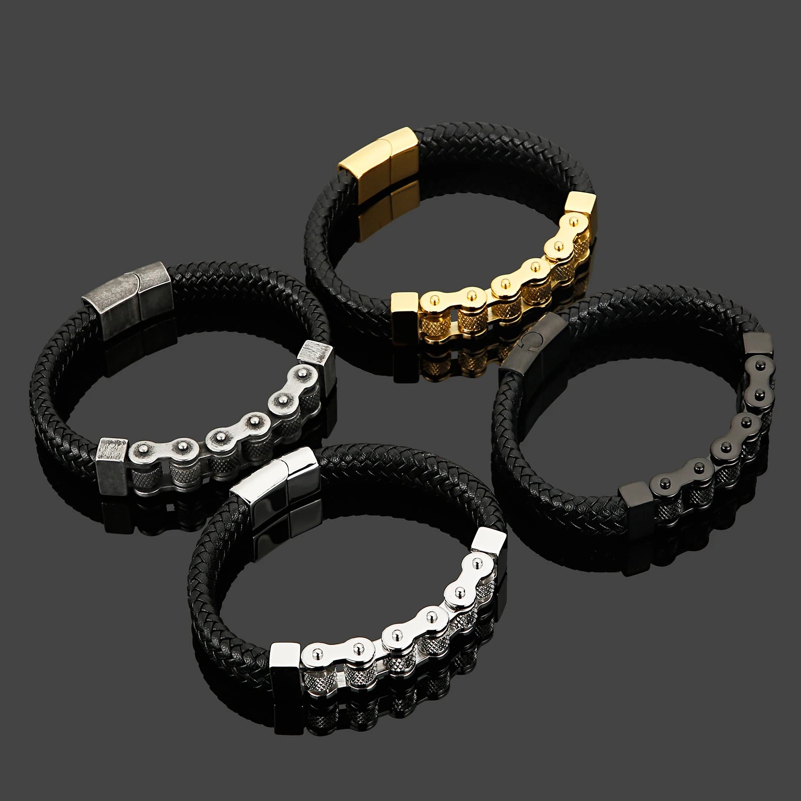 KALEN Bicycle Chain  Braided Rope Bracelet for Man