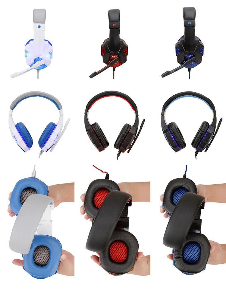 New Professional Wired Gaming Headphones With Microphone Led Light For Computer PS4 PS5 Xbox Bass Stereo PC Gaming Headset Gifts