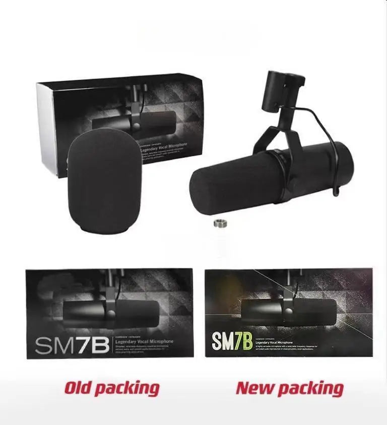 SM7B Cardioid Studio Microphone Adjustable Frequency Response Recording Podcasting Vocal Dynamic Microphone SM7B