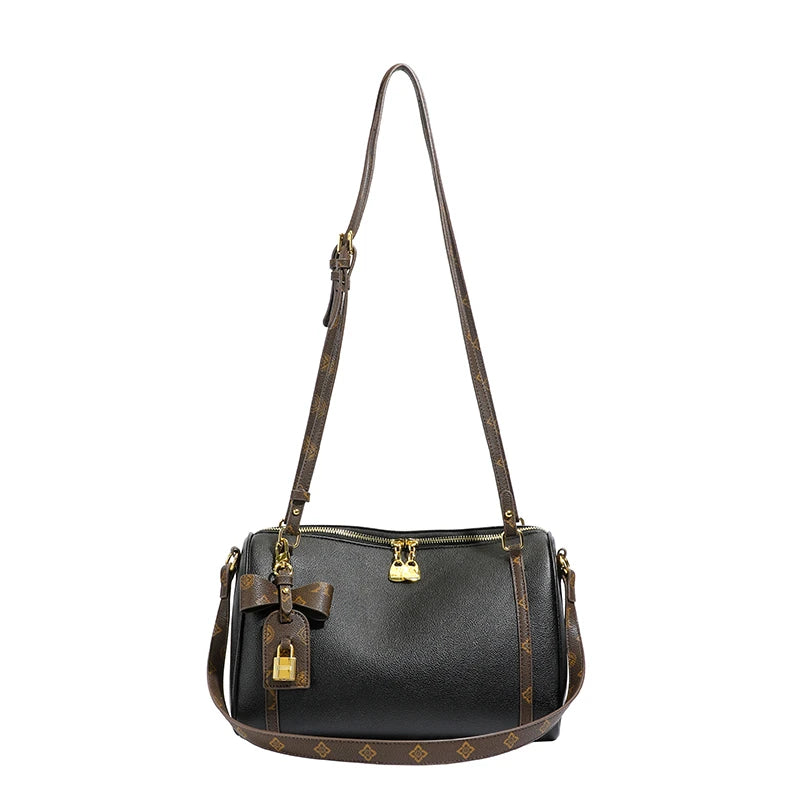 Fashion Geometric Pattern  Shoulder Bag Boston Pillow Commuting Handbag Large Capacity PU Zipper Portable Women's Bag.1071