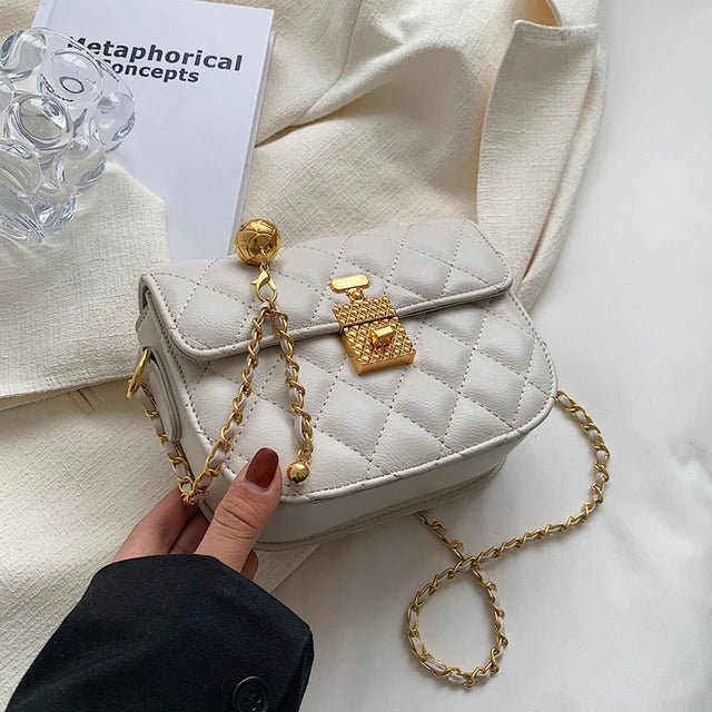 Summer Fashion PU Leather Women Shoulder Bag Designer Flap Handbags Women Bags 2022 Trend Quilted Chain Crossbody Bags Purses