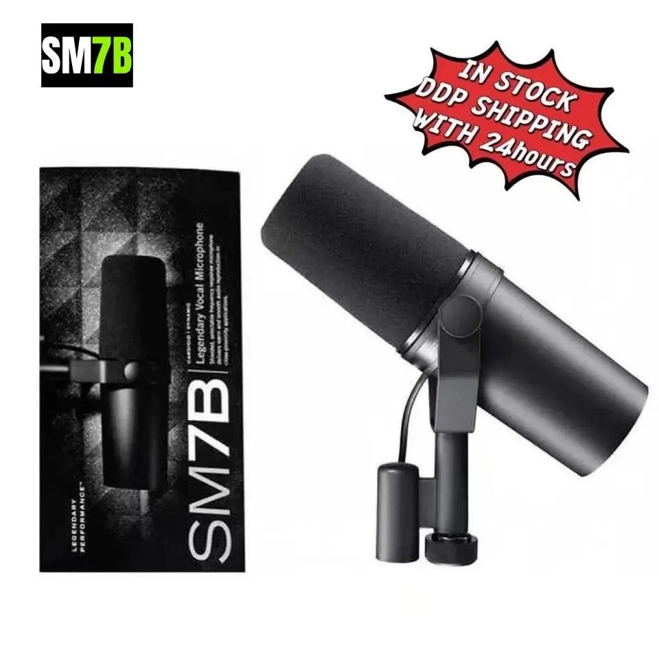 SM7B Cardioid Studio Microphone Adjustable Frequency Response Recording Podcasting Vocal Dynamic Microphone SM7B