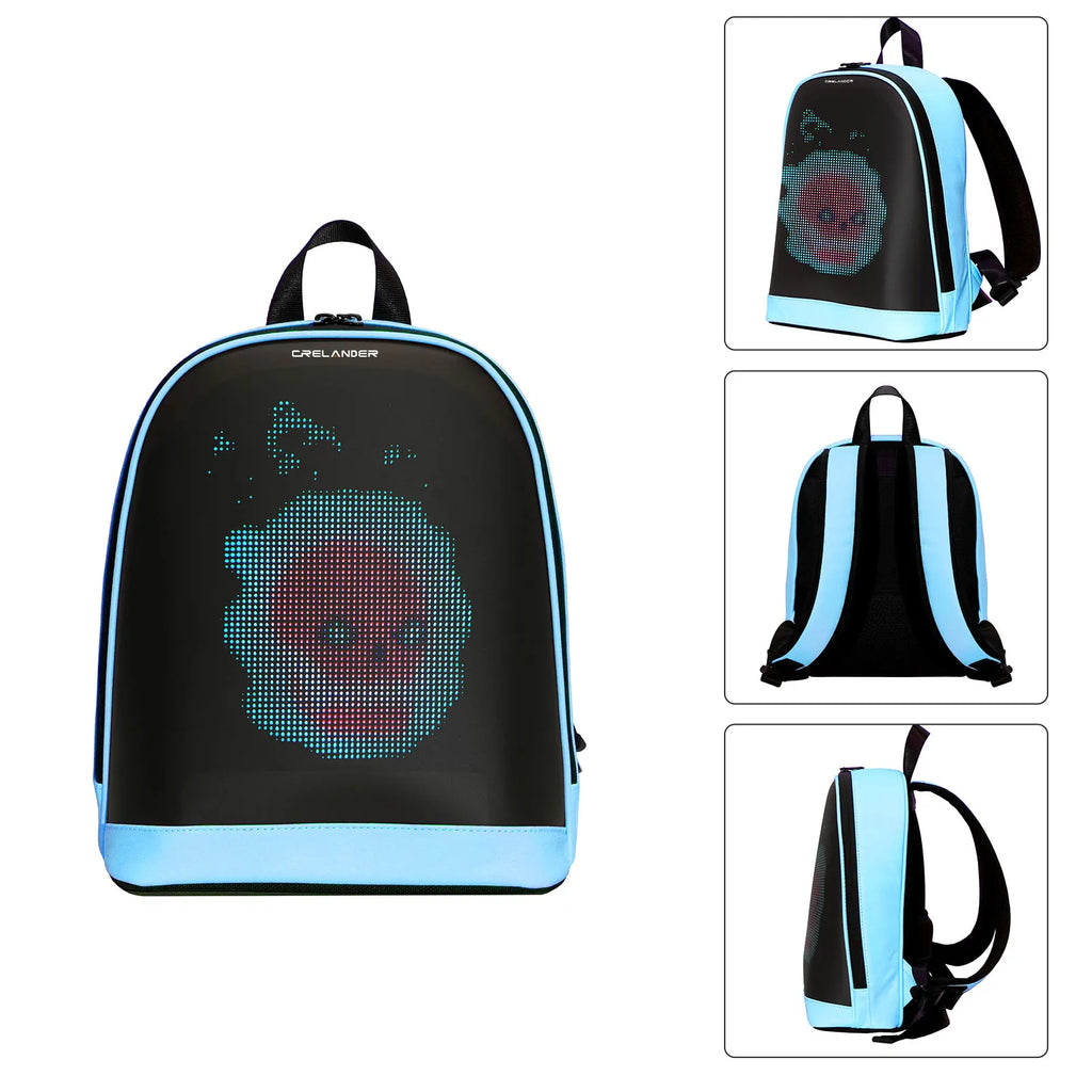 CRELANDER T7 Smart Backpack Black Women Bags Custom DIY LED Full Color Screen Smart LED Backpack Mini Knapsack