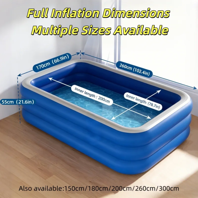 OUCHAO Family Inflatable Swimming Pool | Thickened PVC Antibacterial Odor-Free | CTI Certified 48H Leak Test | Fast Inflation