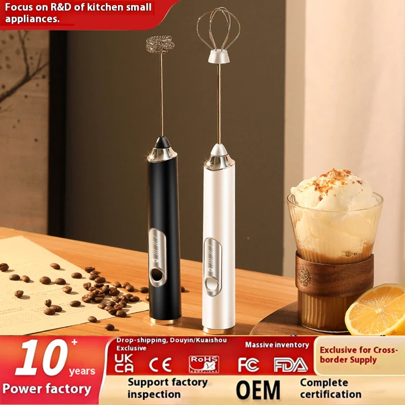 Electric Multi-functional Milk Frother Household Lightweight Hand Mixer for Coffee and Tea Milk Foam on Stock