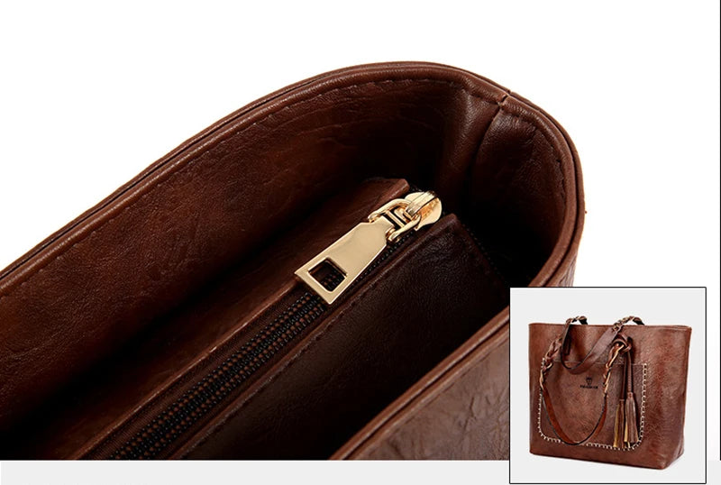 Bag Fashion Women Leather Handbag Brief Shoulder Bags Black White Large Capacity Luxury Handbags Tote Bags Design Bolsos