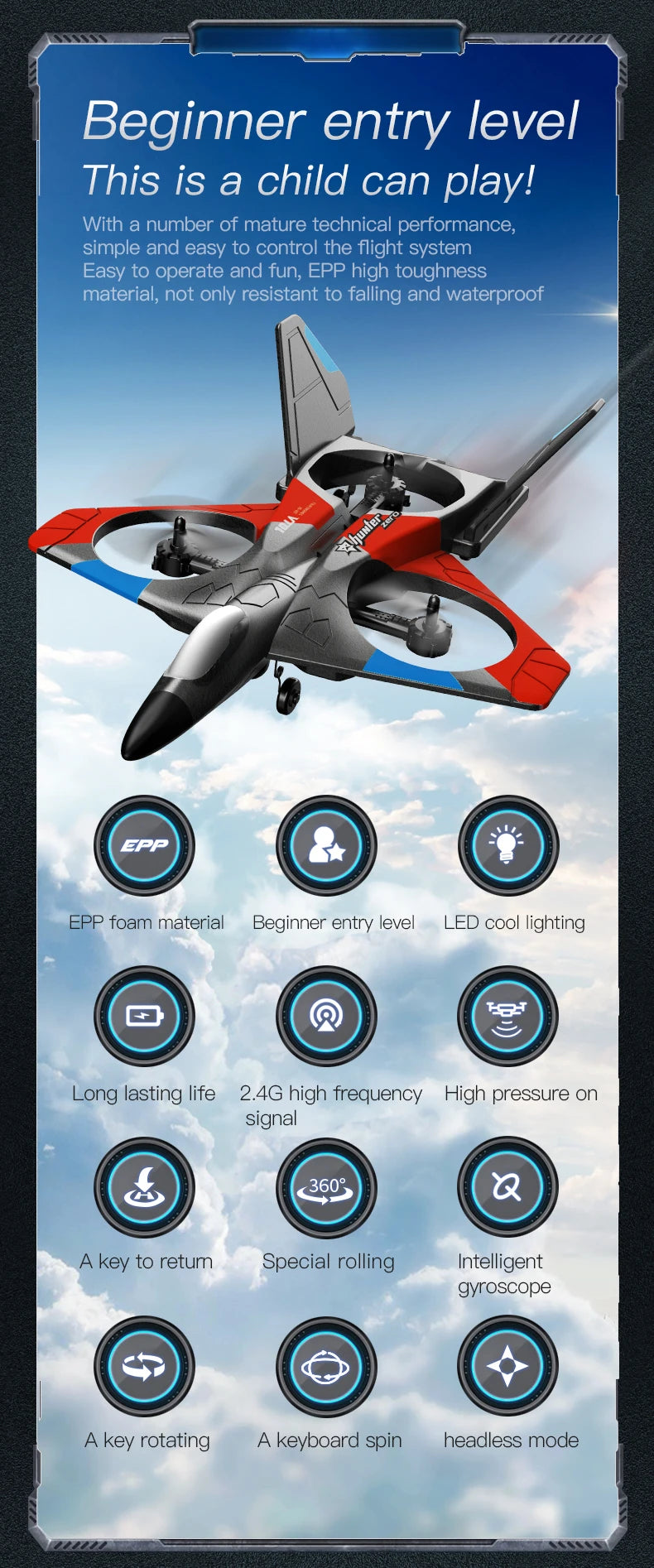 EPP Foam Plane 4DRC V27 Glider RC Plane Remote Control RC Airplane 2.4G Fighter Hobby Airplane with Camera Helicopter Kids