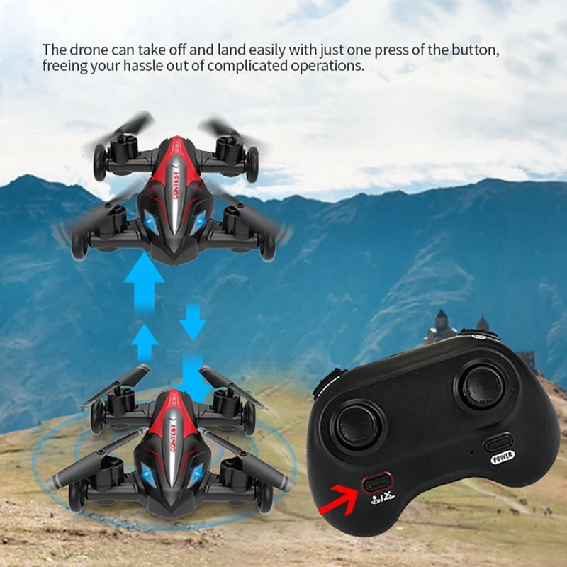 D85 2in1 Mini Drone Air-Ground Flying Car 2.4G Dual Mode Racing Professional RC Car Quadcopter Drones Children Off-road Toy Dron