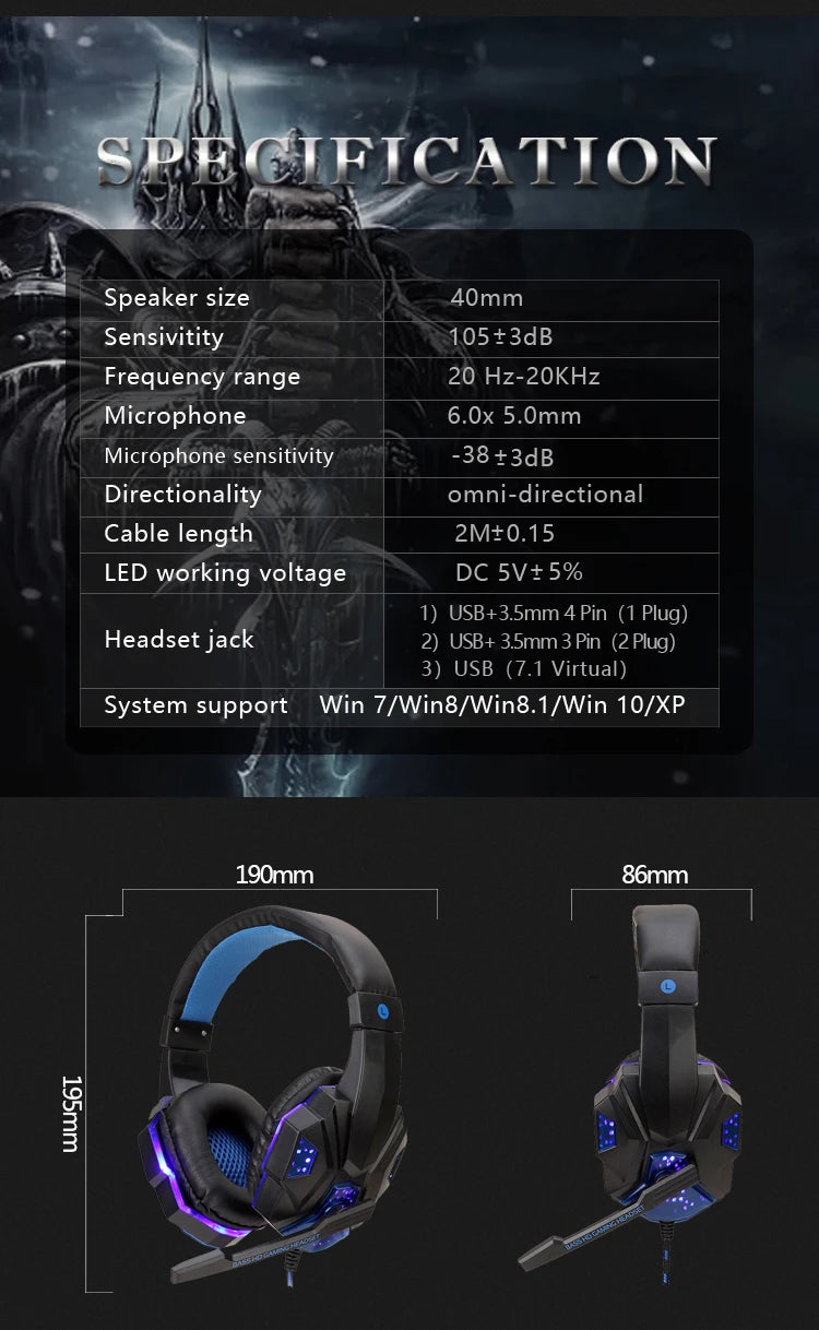 New Professional Wired Gaming Headphones With Microphone Led Light For Computer PS4 PS5 Xbox Bass Stereo PC Gaming Headset Gifts