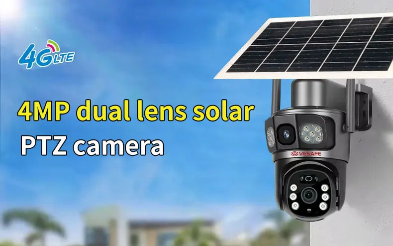 VS32 4G Solar-Powered Dual-Lens Security Camera 4MP Wide-Angle Image Flip WDR & Light Suppression Weatherproof Monitoring