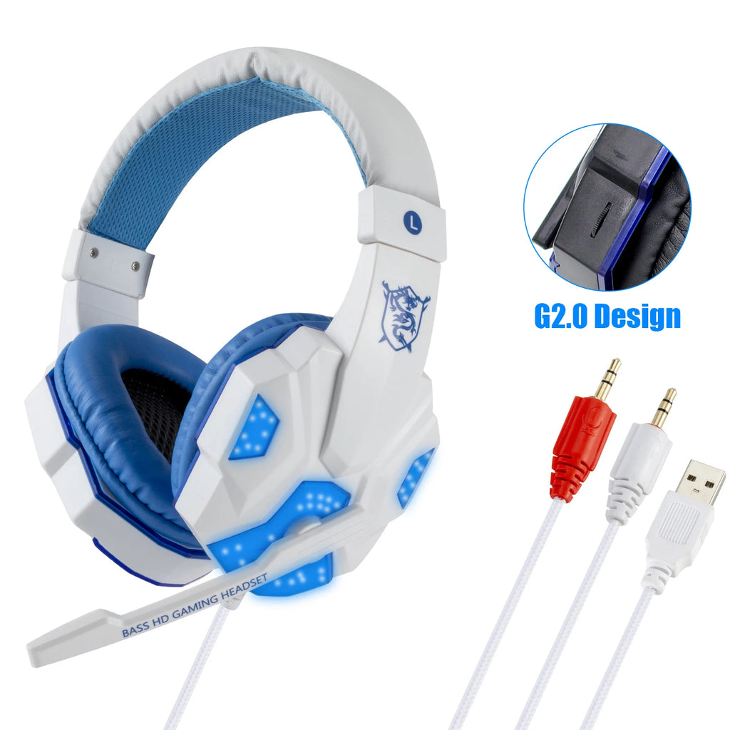 New Professional Wired Gaming Headphones With Microphone Led Light For Computer PS4 PS5 Xbox Bass Stereo PC Gaming Headset Gifts