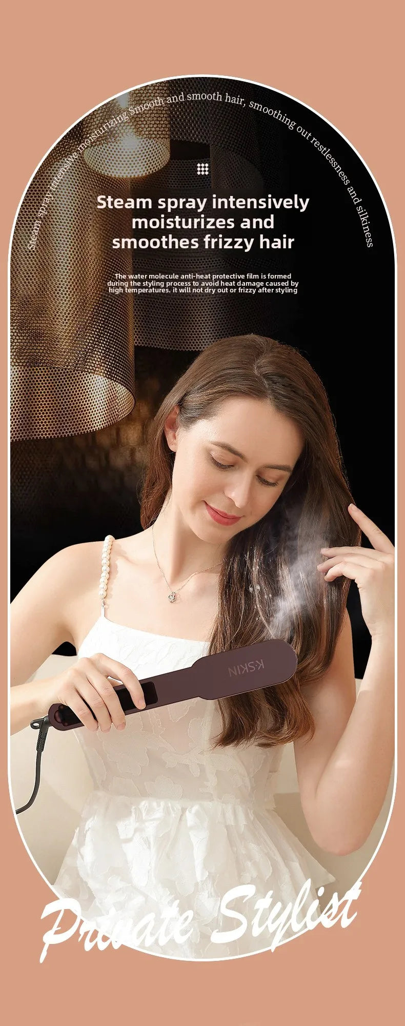 Hot Steam Hair Straightening Comb Electric Hair Care Brush 30 Second Rapid Heating Hair Straightener