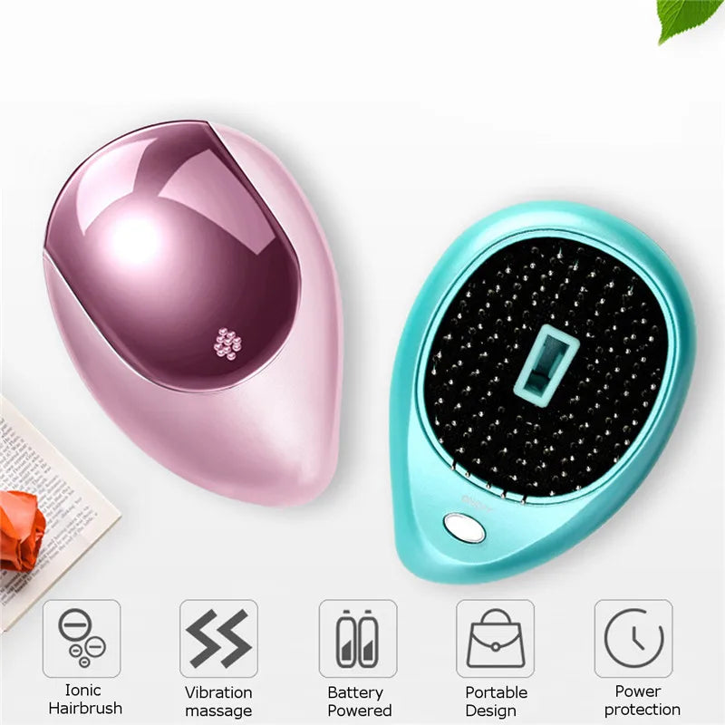 Anti-Static Ionic Hair Brush Electric Hair Brush Comb Massager Vibration Hair Scalp Massager Brush