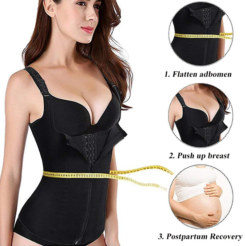 Women Shapewear Waist Trainer Push Up Slimming Vest Tummy Control Girdle Body Shaper Waist Cincher Corset Tank Top