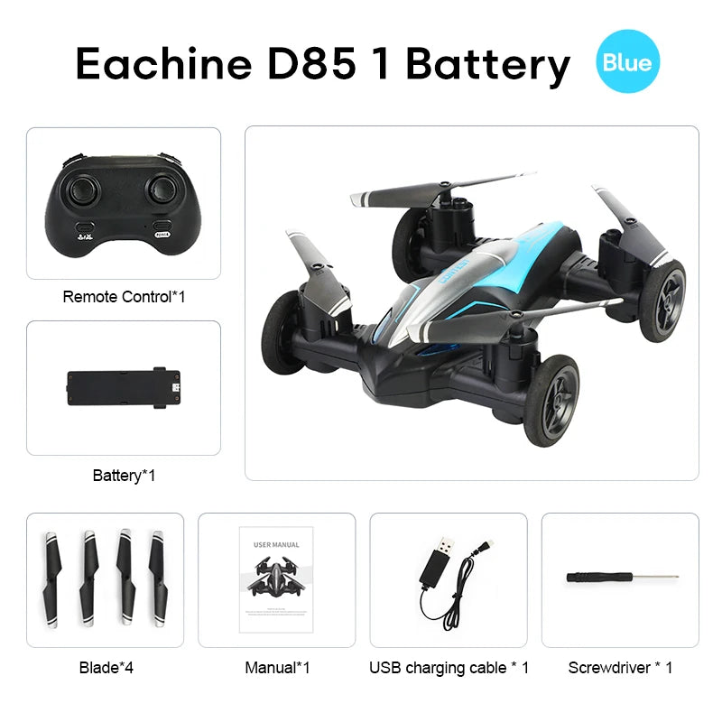D85 2in1 Mini Drone Air-Ground Flying Car 2.4G Dual Mode Racing Professional RC Car Quadcopter Drones Children Off-road Toy Dron