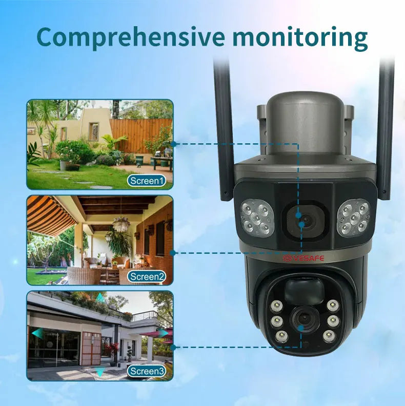 VS32 4G Solar-Powered Dual-Lens Security Camera 4MP Wide-Angle Image Flip WDR & Light Suppression Weatherproof Monitoring