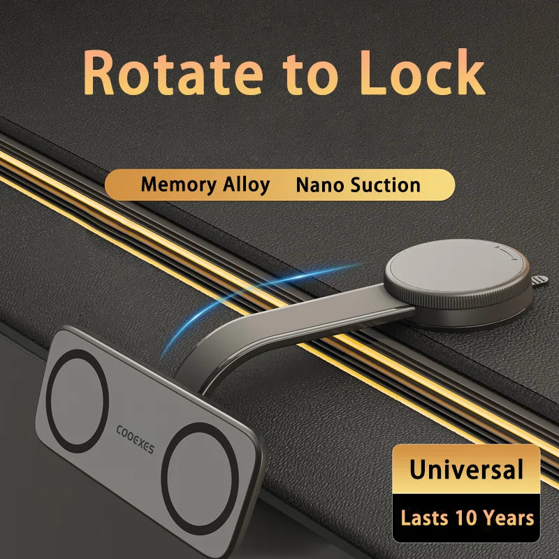 New Arrival Car Phone Holder Strong Magnetic Flexible 360 Rotation Vacuum Suction Cup Memory Metal Phone Mount for magsafe