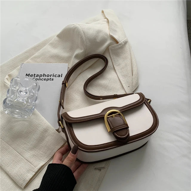 Saddle Shoulder Bags for Women Luxury Designer Small Crossbody Bag Leather Ladies Handbag Fashion Women Bags Flap Purse
