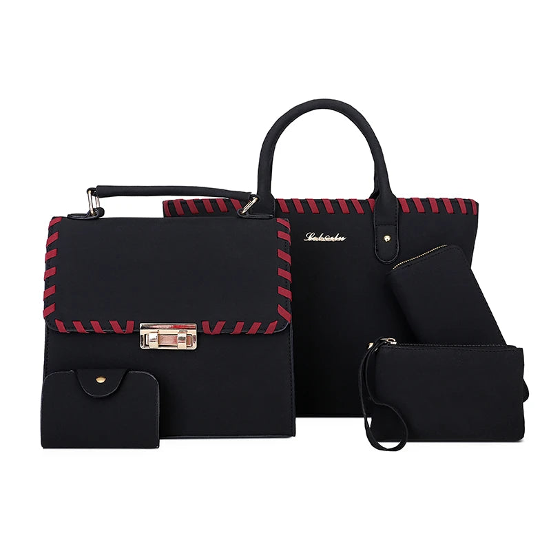 2025 High Quality Girls' Casual Tote 2- Piece Bag Color-Matching Design Large Capacity Rich Colors Sacs  Main