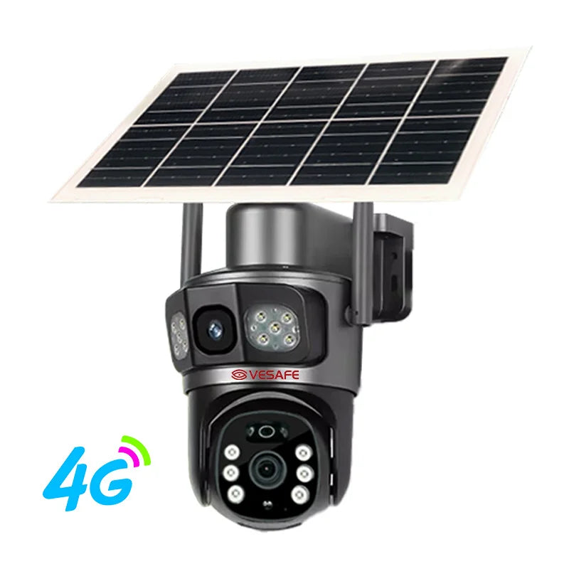 VS32 4G Solar-Powered Dual-Lens Security Camera 4MP Wide-Angle Image Flip WDR & Light Suppression Weatherproof Monitoring