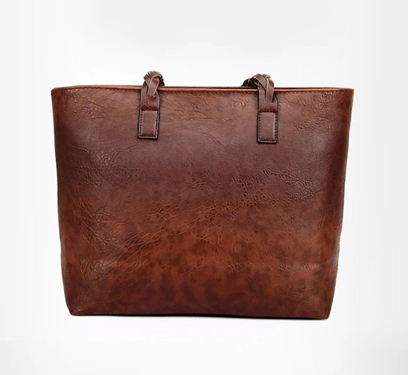 Bag Fashion Women Leather Handbag Brief Shoulder Bags Black White Large Capacity Luxury Handbags Tote Bags Design Bolsos