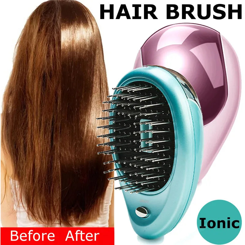Anti-Static Ionic Hair Brush Electric Hair Brush Comb Massager Vibration Hair Scalp Massager Brush
