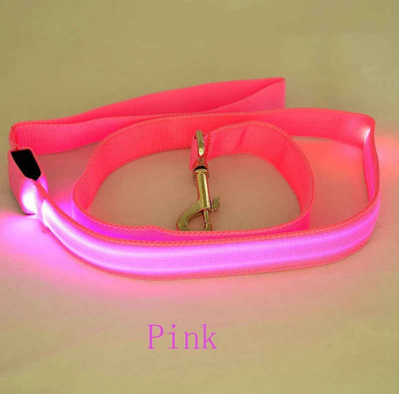 LED Dog Leash Light Luminous Pet Dog Lead Leash For Dogs Cats Nylon Light Night Safety Flashing Pet Dog Leashes For Small Dog