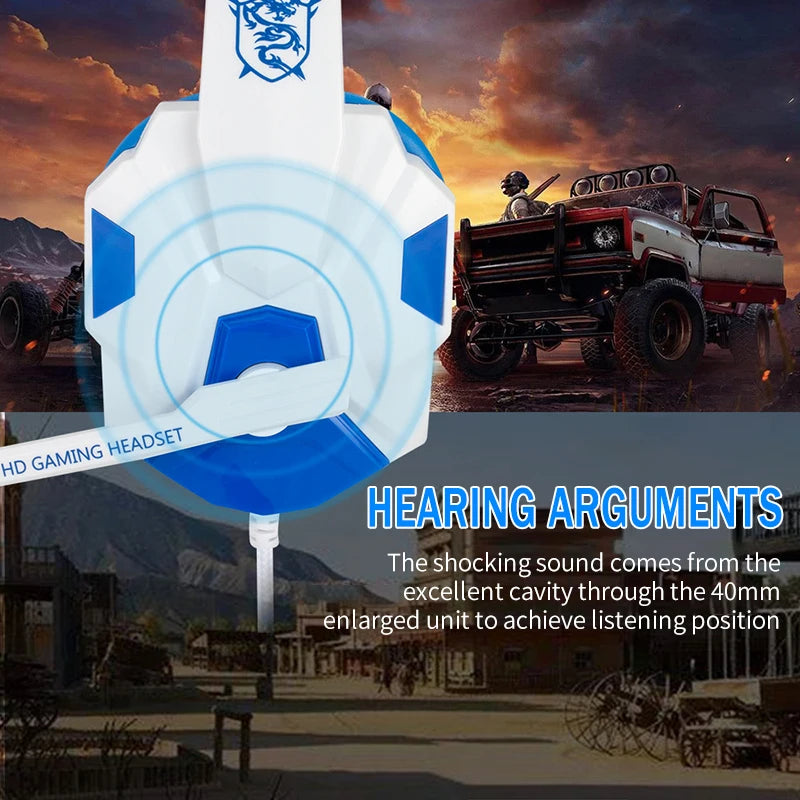 New Professional Wired Gaming Headphones With Microphone Led Light For Computer PS4 PS5 Xbox Bass Stereo PC Gaming Headset Gifts