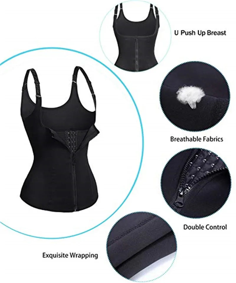 Women Shapewear Waist Trainer Push Up Slimming Vest Tummy Control Girdle Body Shaper Waist Cincher Corset Tank Top