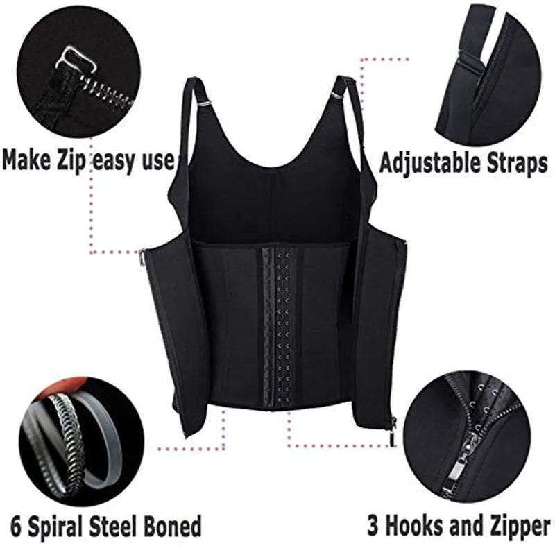 Women Shapewear Waist Trainer Push Up Slimming Vest Tummy Control Girdle Body Shaper Waist Cincher Corset Tank Top