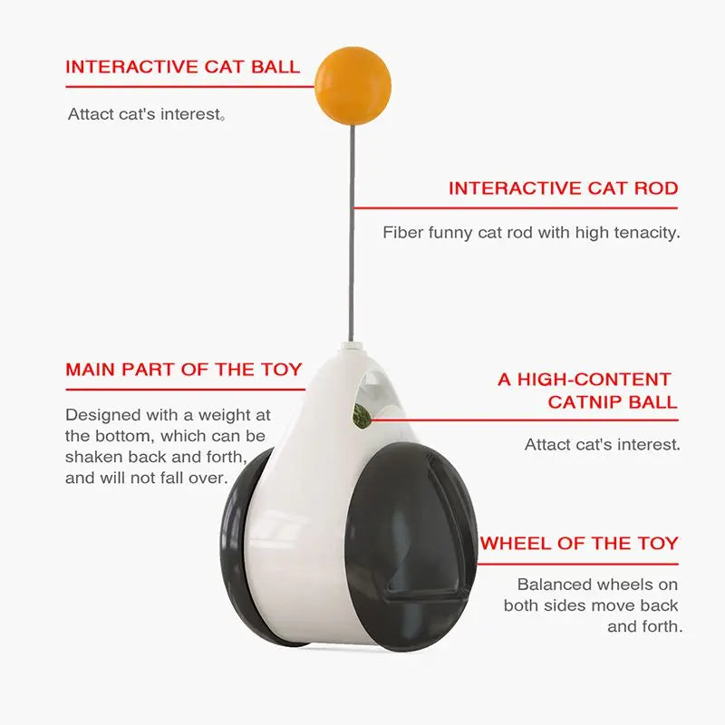 Funny Interactive Smart Toys for Cat, Kitten, Gatos - Unblocking Self - healing Balance Swing Car Pet Cat Toys