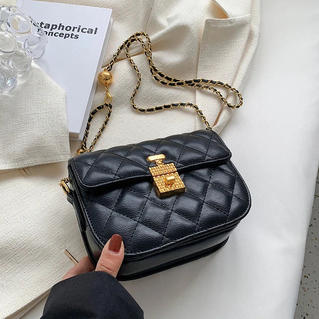 Summer Fashion PU Leather Women Shoulder Bag Designer Flap Handbags Women Bags 2022 Trend Quilted Chain Crossbody Bags Purses
