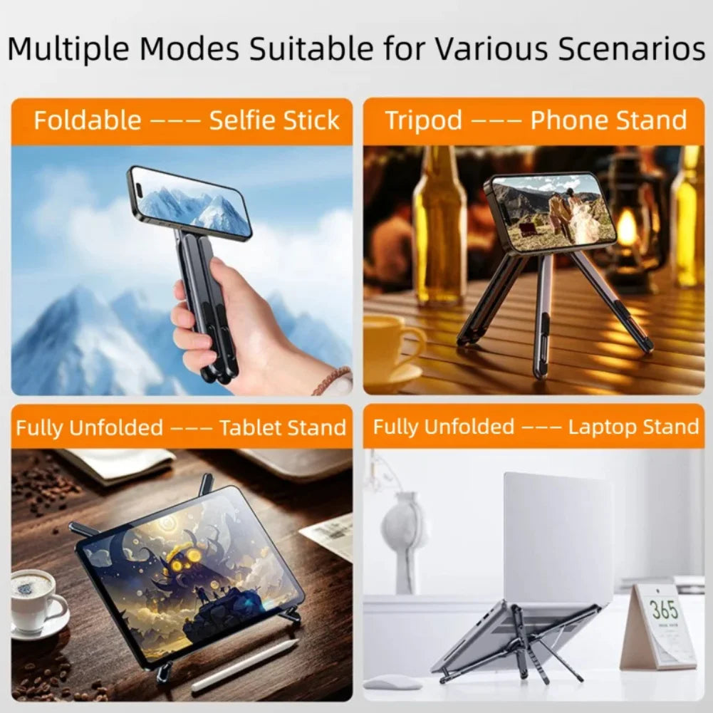4 in 1 Functional Foldable Travel Stand,Portable Laptop Stands,Tablet PC Stands,Magnetic Phone Holders,Phone Selfie Stick