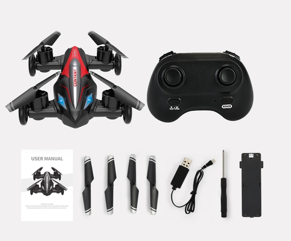 D85 2in1 Mini Drone Air-Ground Flying Car 2.4G Dual Mode Racing Professional RC Car Quadcopter Drones Children Off-road Toy Dron