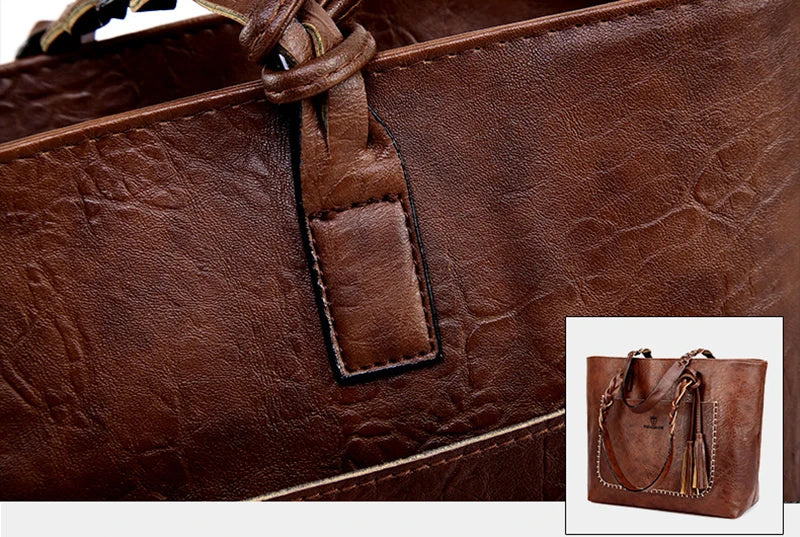 Bag Fashion Women Leather Handbag Brief Shoulder Bags Black White Large Capacity Luxury Handbags Tote Bags Design Bolsos