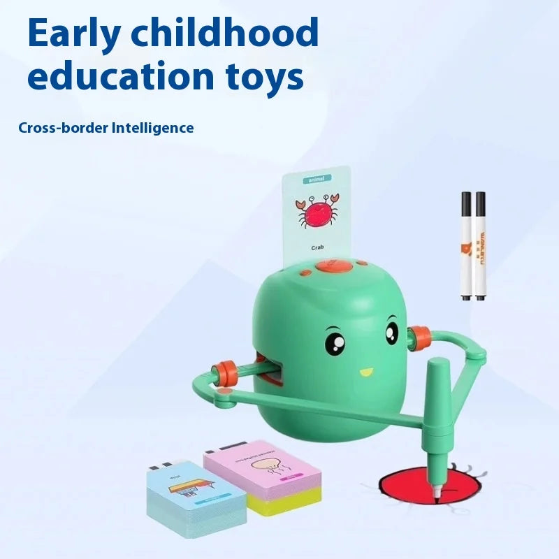 Fully Automatic Intelligent Drawing and Writing Robot Toy for Kids Aged 3 to 6 Plastic Material Accompanying Kids' Growth