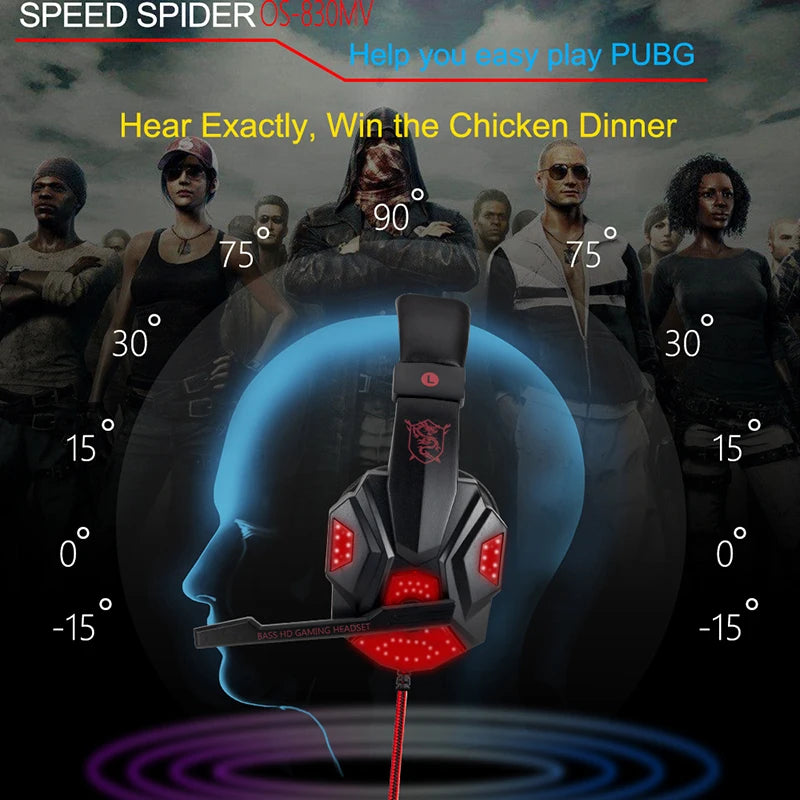 New Professional Wired Gaming Headphones With Microphone Led Light For Computer PS4 PS5 Xbox Bass Stereo PC Gaming Headset Gifts