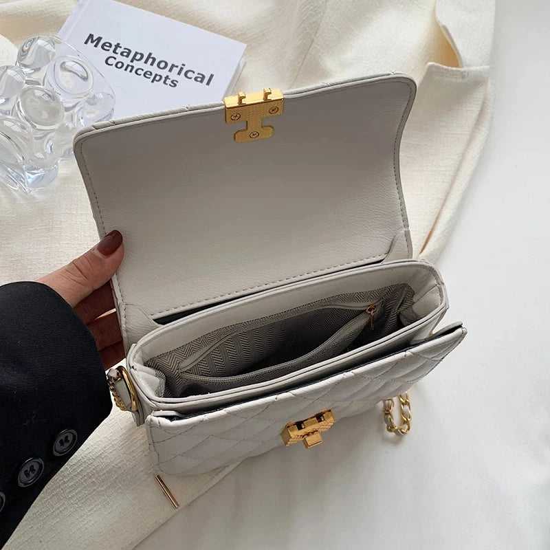 Summer Fashion PU Leather Women Shoulder Bag Designer Flap Handbags Women Bags 2022 Trend Quilted Chain Crossbody Bags Purses