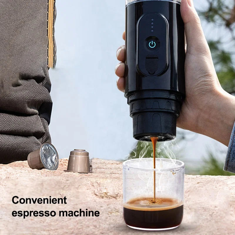Portable 12V Car Travel Mini Espresso Coffee Maker Rechargeable 2500W Mini Coffee Maker USB Multi-Function Heating Car Travel