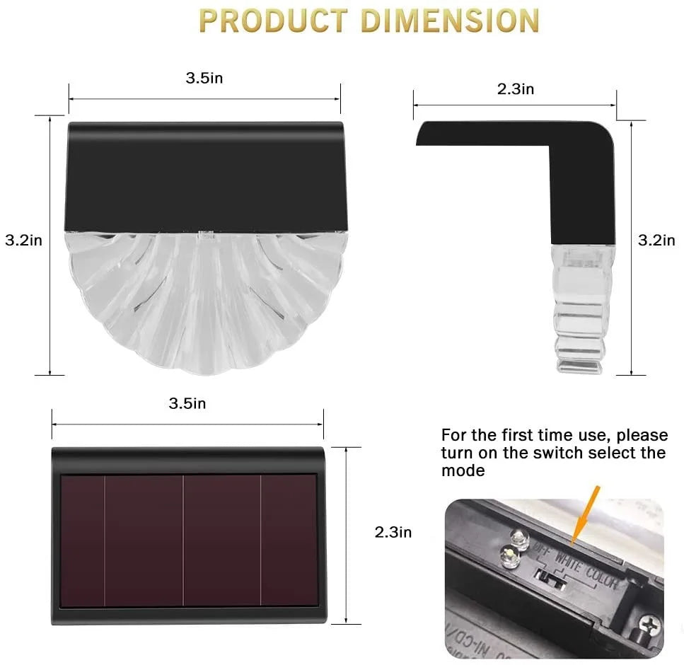 Shell Solar LED Deck Lights Path Stairs Step Fence Lamps Waterproof Wall Lamp Landscape Lights Outdoor Garden Light