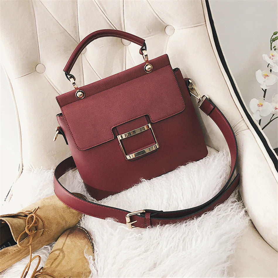Women Bag Vintage Shoulder Bags 2021 New Buckle Matte Leather Handbags Crossbody Bags for Women Famous Brand Summer Style Sac