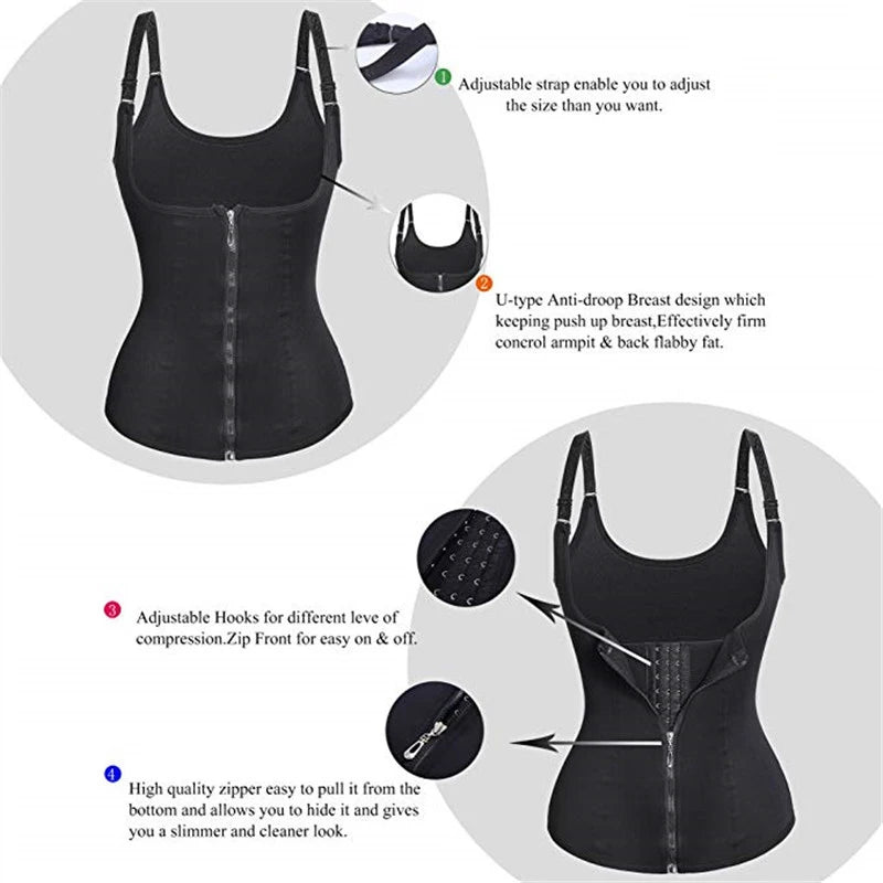 Women Shapewear Waist Trainer Push Up Slimming Vest Tummy Control Girdle Body Shaper Waist Cincher Corset Tank Top